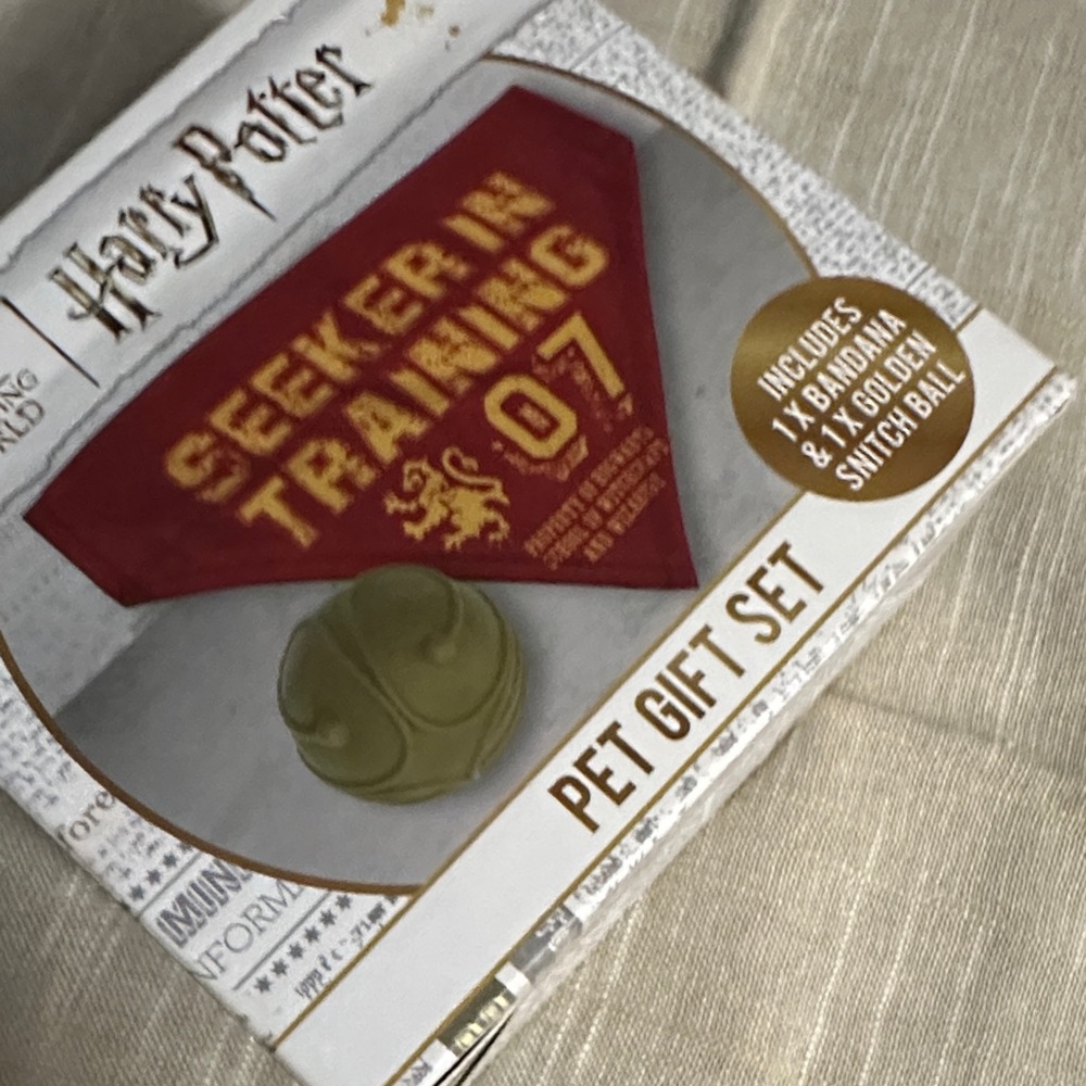 Harry Potter Pet Gift Set with Red Bandana and seeker ball